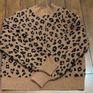 Old Navy Leopard Print Tan Sweater